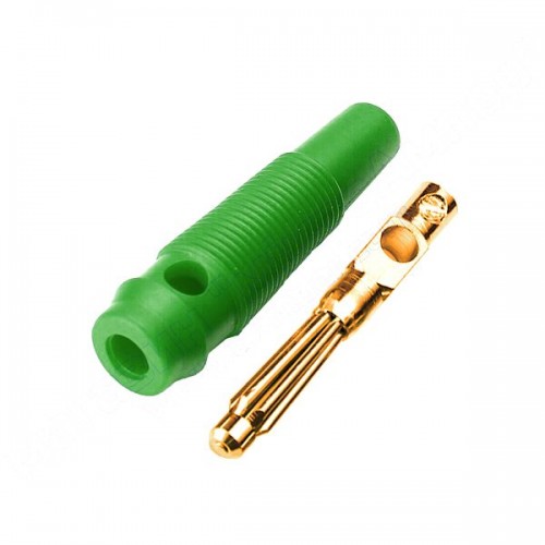 Конектор banana збірний латунь 4мм(зелений) Конектор banana збірний латунь 4мм(зелений)